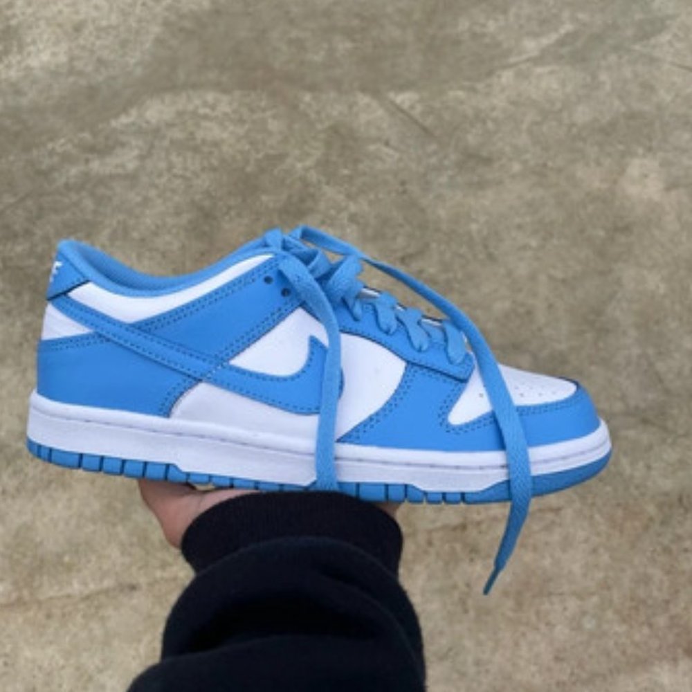 nike white and blue sliders
